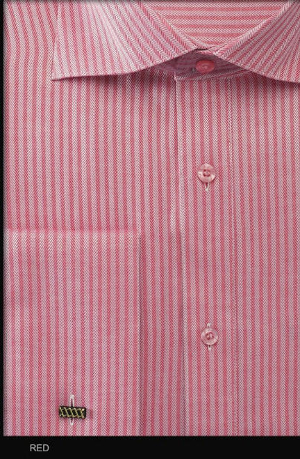  Mens Spread Collar Stripe French Cuff Dress Shirt by Fratello FRV4902 