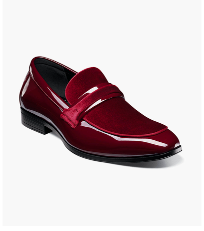 Stacy Adams Mens Casual Velour Slip On Burgundy OS25686-601