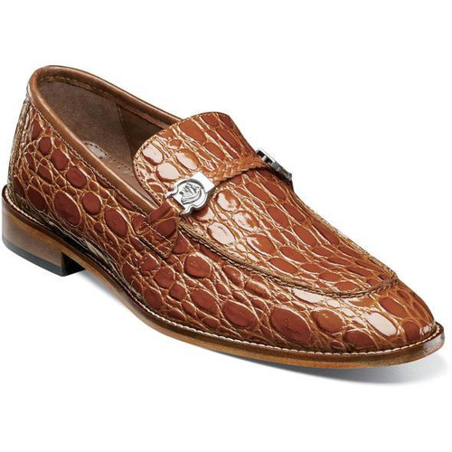  Stacy Adams Mens Cognac Crocodile Belly Loafer 25322-221 IS 