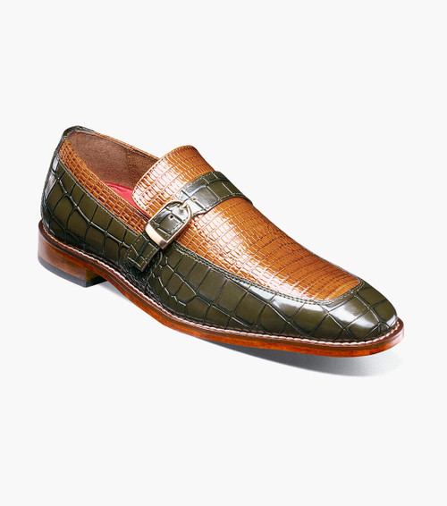 Stacy Adam Mens Casual Buckle Strap Slip On Olive OS25787-302