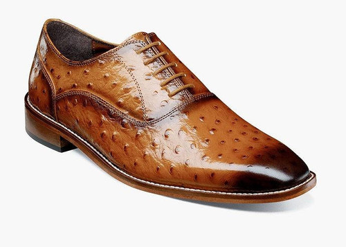  Stacy Adams for Men Tan Ostrich Print Leather Oxford 25472-240 IS 