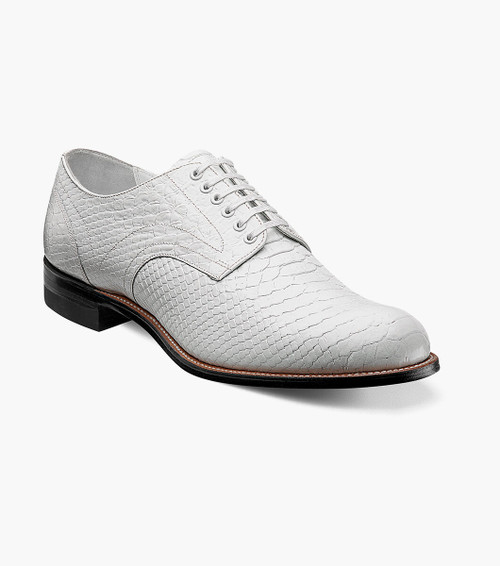 Stacy Adams Madison White Snake Print Designer Shoes 00055-100