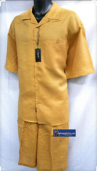 Prestige Trust Mens Rust Linen Short Set L700 Size M/32 Final Sale  Prestige Trust Mens Rust Linen Short Set L700 Size M/32 Final Sale