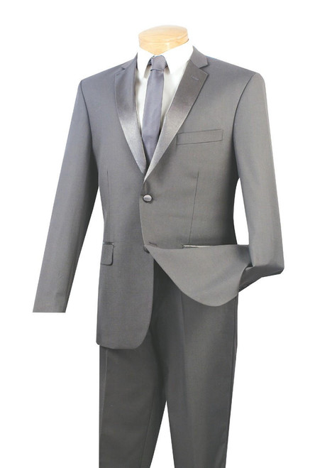  Slim Fit Tuxedos Mens 2 Button Seacrest Grey Tux Vinci T-SC900 