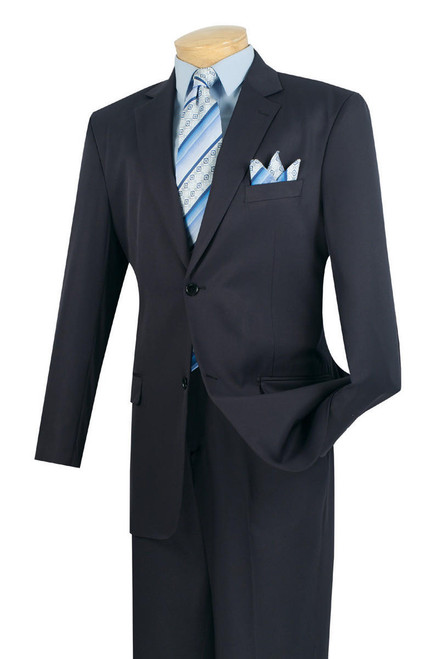  2 Piece Business Suit for Men Solid Navy Blue Work Professional Office 2C900-2 