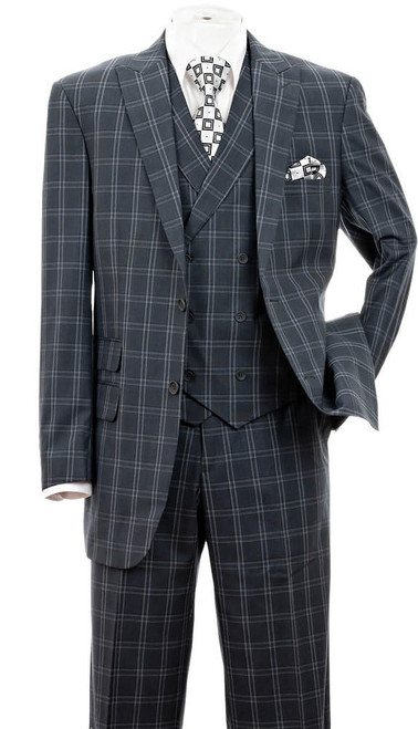 Men's Brown Suit 3 Piece Double Breasted Vest Milano 5702V9