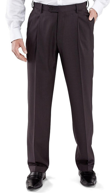 Vinci Mens Black Pleated Dress Pants Suit Pants Super 150s OP-900