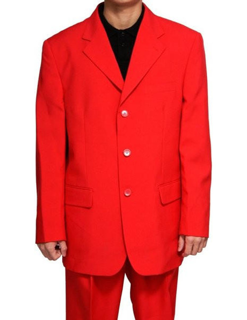 Vinci Red 2 Button 2 pc. Mens Cheap Business Suit 802P Size 46R Final Sale 