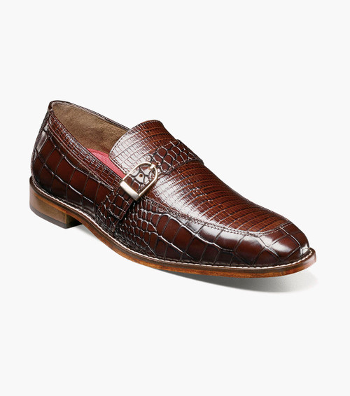 Stacy Adam Mens Croco Print Slip On Shoe Brown OS25787-200