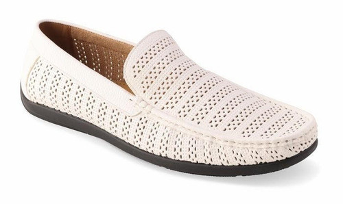  Montique Men's White Summer Perforated Casual Loafers S22 