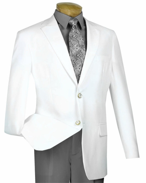  Mens White Classic Blazer Regular Fit Lucci Z2PP Size 42R Final Sale 