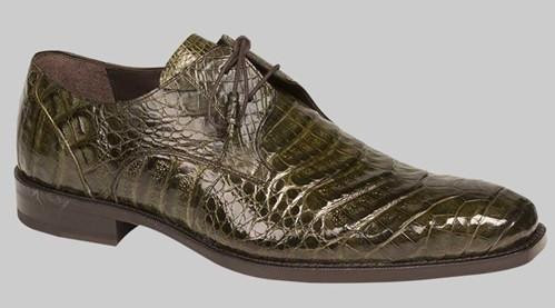  Mezlan Olive Gator Shoes Plain Toe Oxford Anderson 13584-F 