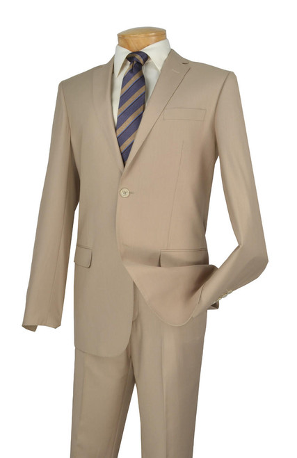 Young Men Light Gray Tight 2 Button Ultra Slim Fitting Suit 2 Piece