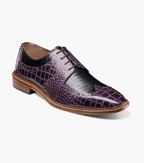 Stacy Adams Mens Gator Wingtip Oxfords Purple OS25737-540   Stacy Adams Mens Gator Wingtip Oxfords Purple OS25737-540