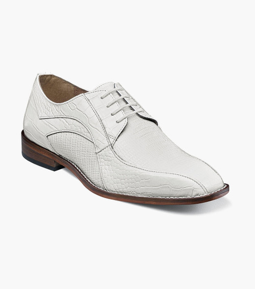 Stacy Adams White Gator Cap Toe 25321-100 Size 9