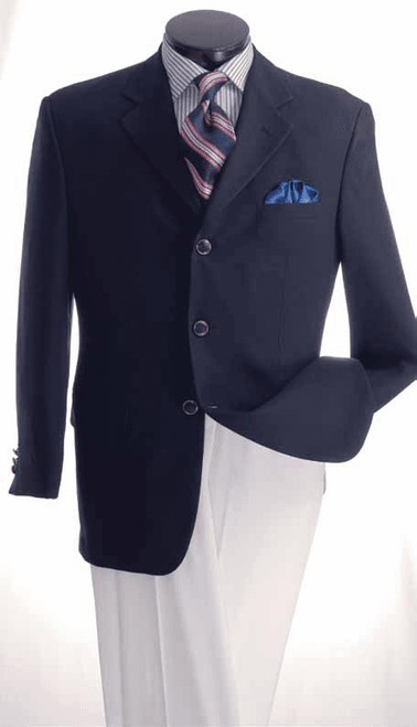 Men's Navy 3 Button Classic Blazer Z-3PP Size 46L Final Sale   Men's Navy 3 Button Classic Blazer Z-3PP Size 46L Final Sale