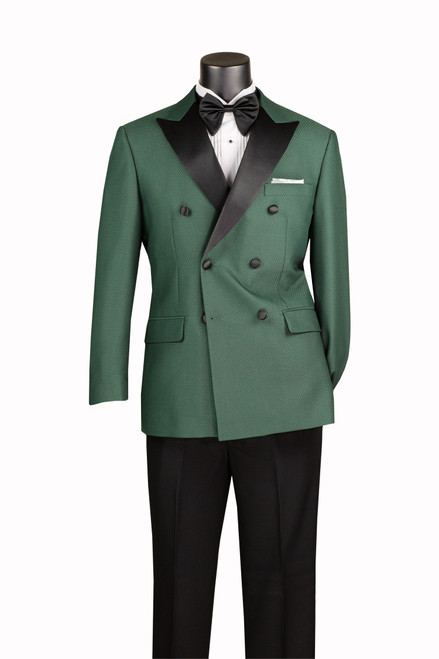 Men's Hunter Green Double-Breasted Modern-Fit Tuxedo Set TMDB