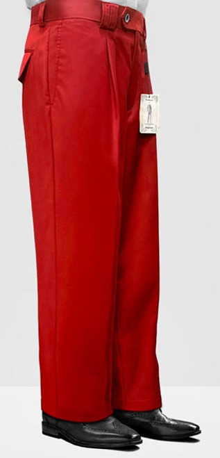  Statement Mens Red Baggy Leg Pleated Dress Pants WP-100 