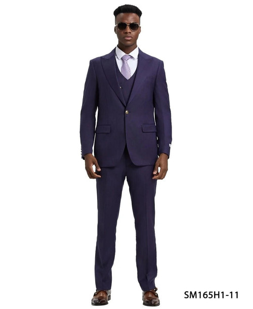 『TSJ SUITS 3P NAVY L』 TSJ SUITS 3P NAVY L』 Navy Solid Suit - Cotton and Cashmere