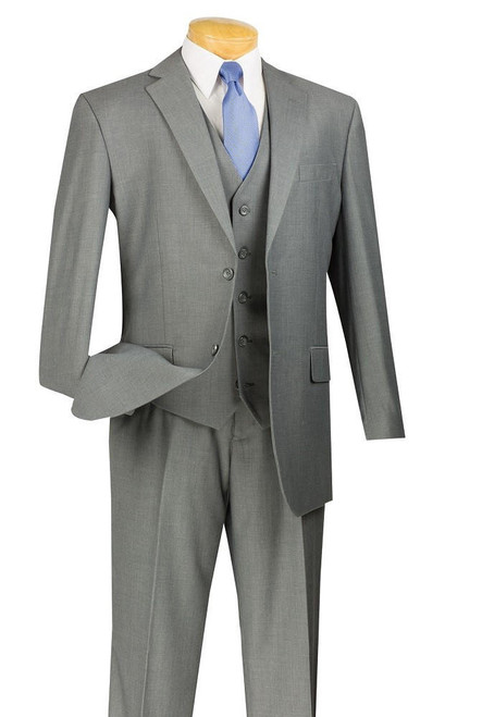 その他 TSJ SUITS 3P GRAY M Slim Fit 3 Pieces Suits Solid Color SV2900 – Vinci Suits