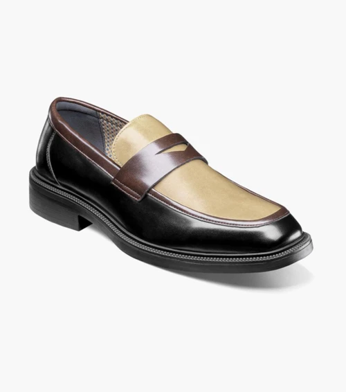 Stacy Adams Mens Slip On Penny Loafer Black Brown OS25790-963