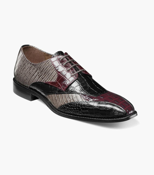  Stacy Adams Mens Burgundy Leather Oxfords Croco Toe OS25694-641 