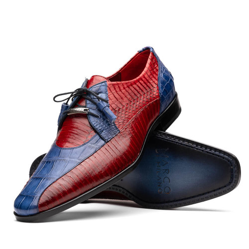 Marco di Milano Shoes Men's Alligator Python Navy Red Moncalieri