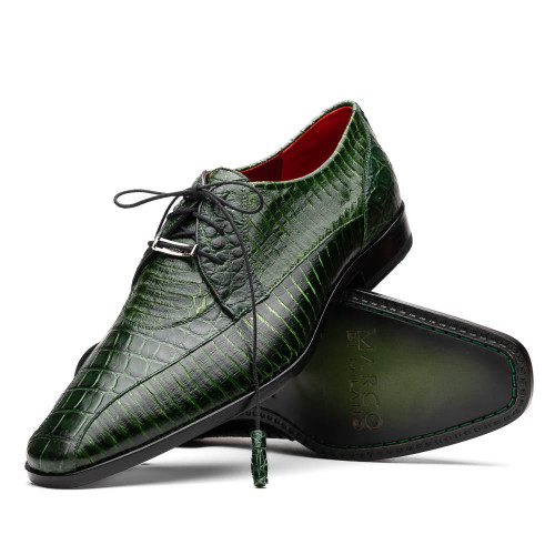  Marco di Milano Shoes Men's Alligator Python Green Moncalieri 