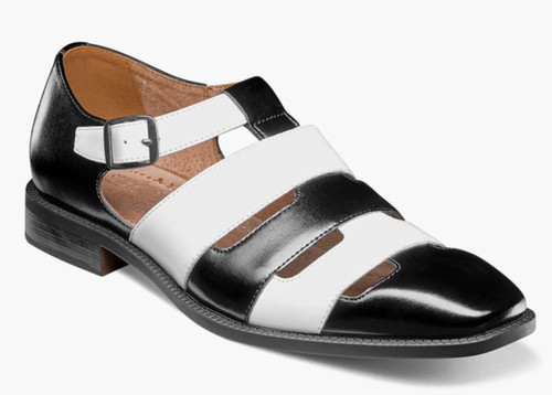  Stacy Adams Men's Closed Toe Dress Sandals Black White OS25599-111 