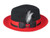  Hat - Bruno Capelo Men's Two Tone Fedora Hat Black Red Brim CA-344 