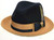  Hat - Bruno Capelo Mens Navy Blue Camel Fedora Hat Two Tone CA346 