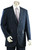  Canto Mens Blue Leather Trim Denim High Fashion Suit 8308 