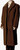  Canto Mens Brown Faux Fur Overcoat Full Length F010 