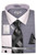  Daniel Ellissa Mens Black Woven Pattern French Cuff Dress Shirt Tie Hankie DS3831P2 