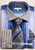  DE Mens Blue Loud Print French Cuff Dress Shirts Tie Sets DS3786P2 