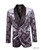  Empire Men's Metallic Gray Floral Blazer Las Vegas Velvet Collar ME331-02 