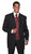  Mens Black Red Paisley Vest  Suit Ensemble 3 Piece Milano 6903V Size 50R Final Sale 