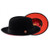  Hat - Men's Black with Red Bottom Hat Fedora Wide Brim Wool Bruno PR-300 Size XL Only 