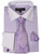  Mens White Collar Dress Shirt Lilac Checker Tie Set AH615 