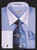  Men's Blue White Collar French Cuff Dress Shirt Tie Set DS3006WTPRT 