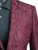  Floral Blazer Men's Burgundy Flower Jacket Prom Shawl Collar Vinci BSF-10 Size 2XL 