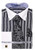  DE Mens Black Stripe Dress Shirt Fashion Cuff Tie with Handkerchief Set DS3823P2 