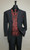  Mens Black Red Fancy Dress Suit Paisley Vest Tie Set Fortino 6903 