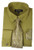  Mens French Cuff Dress Shirt - Tie Hanky Set Olive Herringbone AH619 