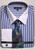  Mens French Cuff Shirt Tie Set Royal Double Stripe DN87M 