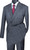  Double Breasted Windowpane Suit Gray Checkered Modern Fit Vinci MDW-1 
