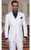  Mens White 2 Button 3 Piece Suit Classic Fit Regular Vinci V2TR 