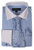  Mens White Collar Dress Shirt Blue Gingham Plaid Tie Set AH615 