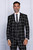  Manzini Men's Black Fancy Plaid 3 Piece Suit 1920s Vest Oxford 