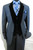  Milano Moda Mens Navy Velvet Lapel Vest 3 Piece High Fashion Suit 57024 